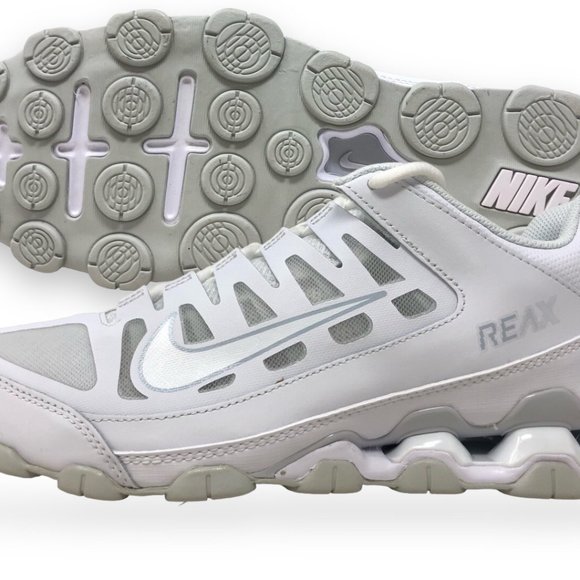 Nike Reax 8 TR Mesh White/Pure Platinum Mens Shox Training Shoes 621716 102 NEW - Picture 1 of 7